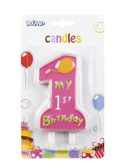 1st Birthday Pink Candle