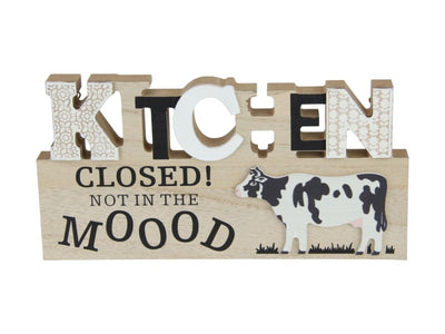 25cm Kitchen Cow Plaque
