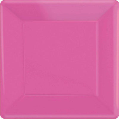 Paper Plates 26cm Square -Bright Pink