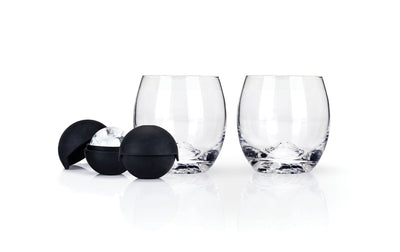 Glacier Rocks 4-Piece Ice Ball Mould And Tumbler Set