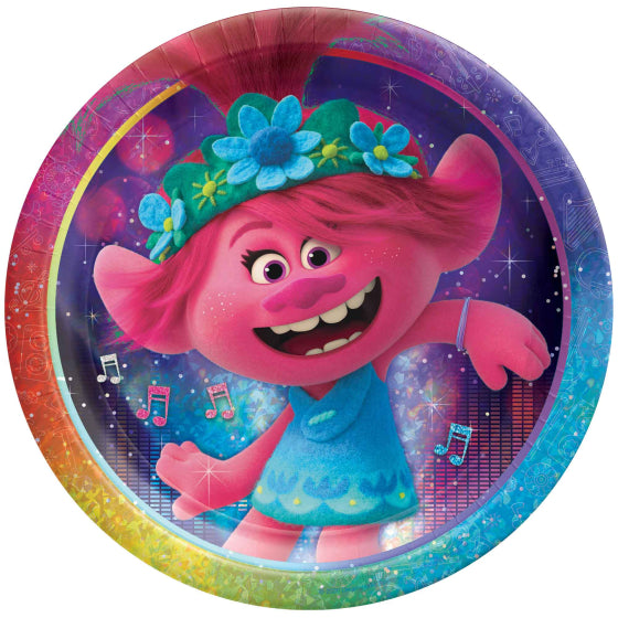 Trolls World Tour 23cm Round Paper Plates