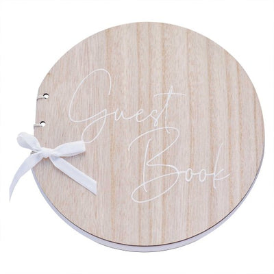 Wedding Round Wooden Guest Book