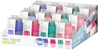 Wine Freeze Cooling Cups In Assorted Translucent Colors