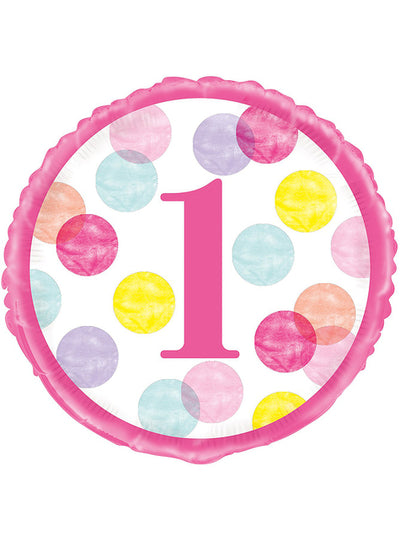 46' First Birthday Pink Foil Balloon
