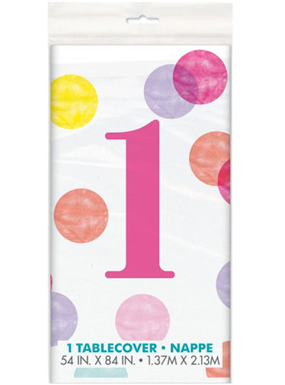 1st Birthday Pink Table Cover