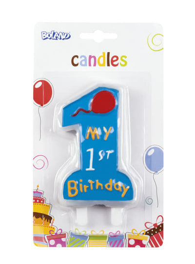 My 1st Birthday candle in blue